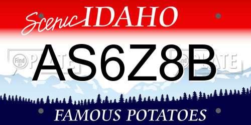 AS6Z8B Idaho License Plate