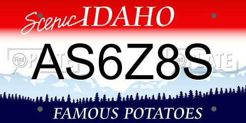 AS6Z8S Idaho License Plate