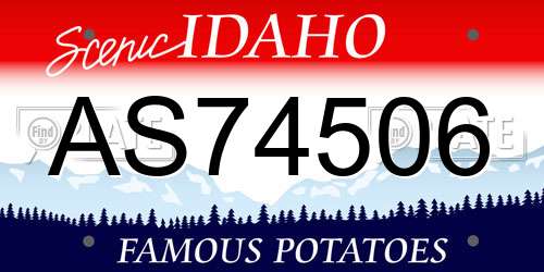 AS74506 Idaho License Plate