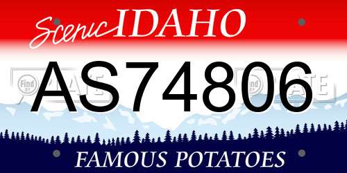 AS74806 Idaho License Plate