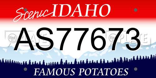 AS77673 Idaho License Plate