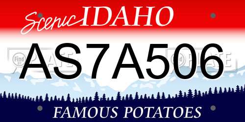 AS7A506 Idaho License Plate