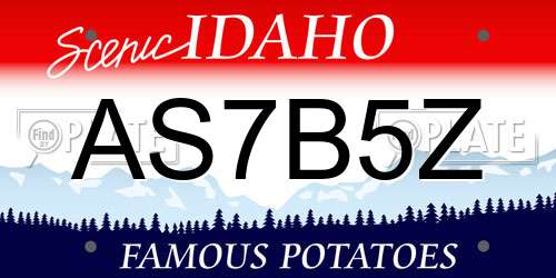 AS7B5Z Idaho License Plate