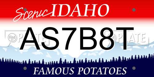 AS7B8T Idaho License Plate