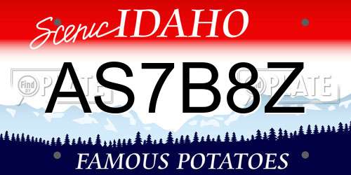 AS7B8Z Idaho License Plate