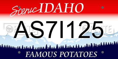 AS7I125 Idaho License Plate