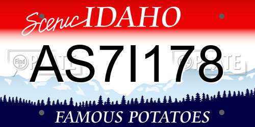 AS7I178 Idaho License Plate