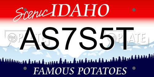 AS7S5T Idaho License Plate