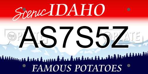 AS7S5Z Idaho License Plate