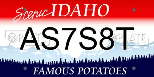 AS7S8T Idaho License Plate