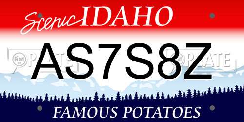 AS7S8Z Idaho License Plate