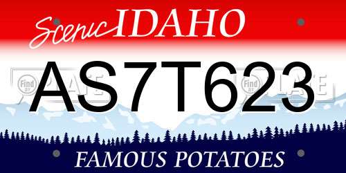 AS7T623 Idaho License Plate