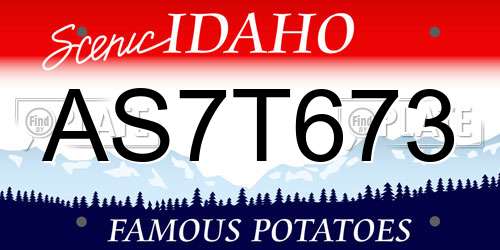 AS7T673 Idaho License Plate