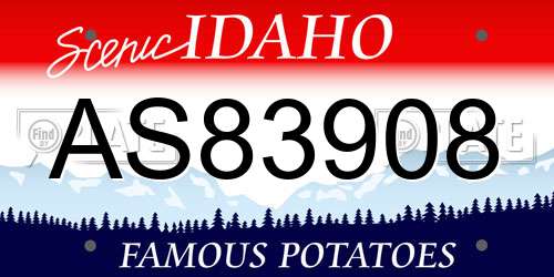 AS83908 Idaho License Plate