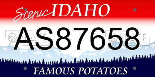 AS87658 Idaho License Plate