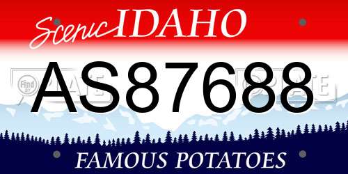 AS87688 Idaho License Plate