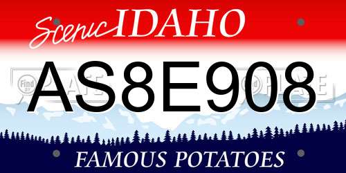 AS8E908 Idaho License Plate