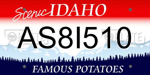 AS8I510 Idaho License Plate