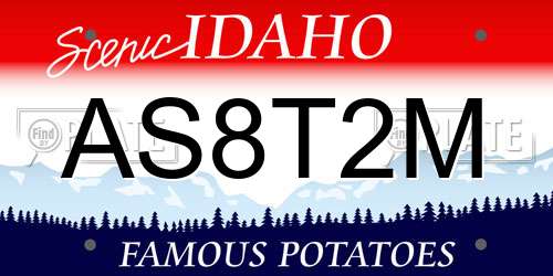 AS8T2M Idaho License Plate