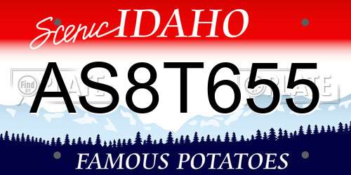 AS8T655 Idaho License Plate