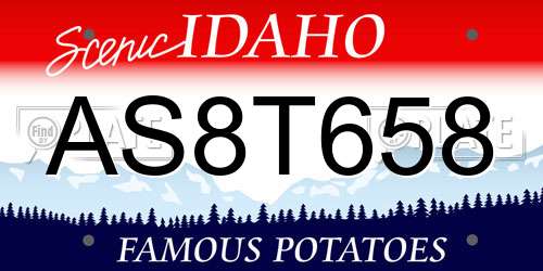 AS8T658 Idaho License Plate
