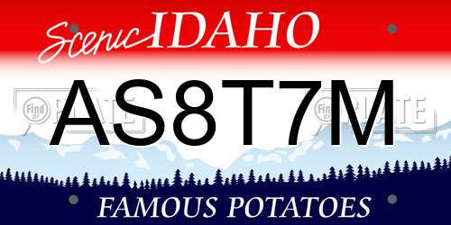 AS8T7M Idaho License Plate