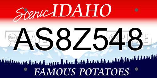 AS8Z548 Idaho License Plate