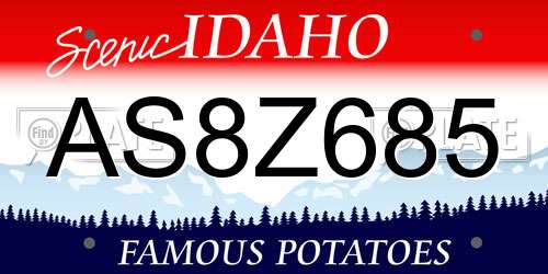AS8Z685 Idaho License Plate