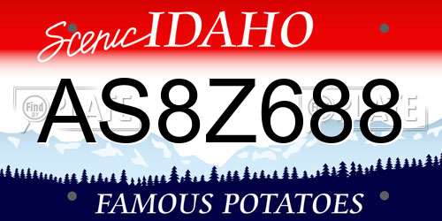AS8Z688 Idaho License Plate