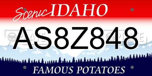 AS8Z848 Idaho License Plate