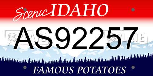 AS92257 Idaho License Plate