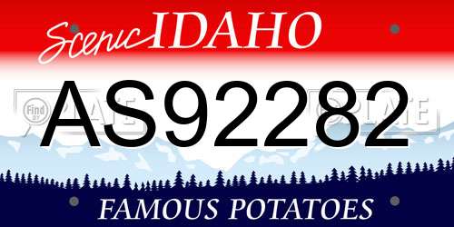 AS92282 Idaho License Plate