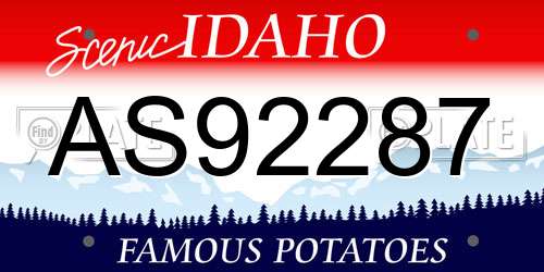 AS92287 Idaho License Plate