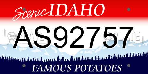 AS92757 Idaho License Plate