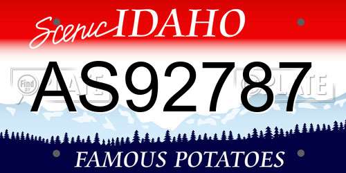 AS92787 Idaho License Plate