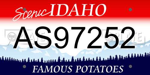 AS97252 Idaho License Plate