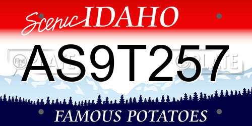 AS9T257 Idaho License Plate
