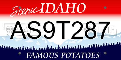 AS9T287 Idaho License Plate