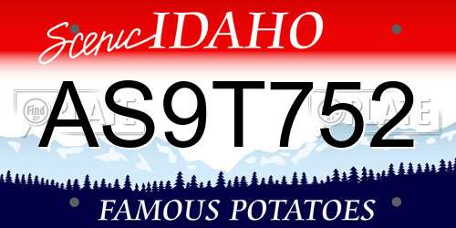 AS9T752 Idaho License Plate