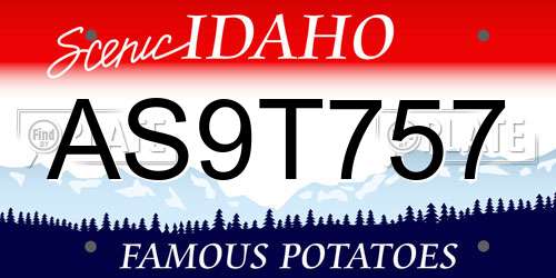 AS9T757 Idaho License Plate