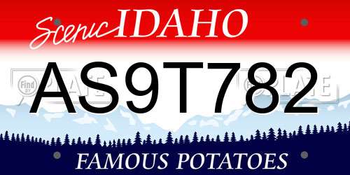 AS9T782 Idaho License Plate