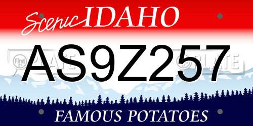 AS9Z257 Idaho License Plate
