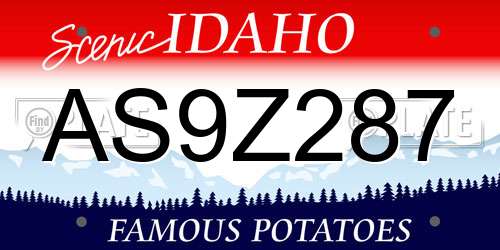 AS9Z287 Idaho License Plate