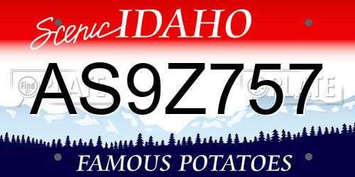 AS9Z757 Idaho License Plate