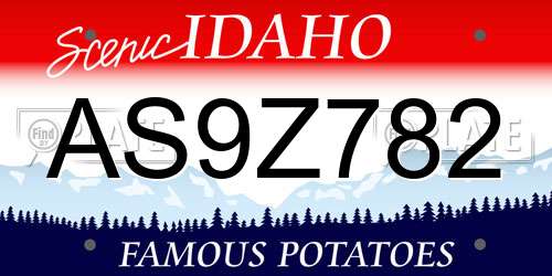 AS9Z782 Idaho License Plate