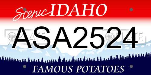 ASA2524 Idaho License Plate