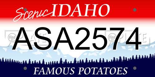ASA2574 Idaho License Plate