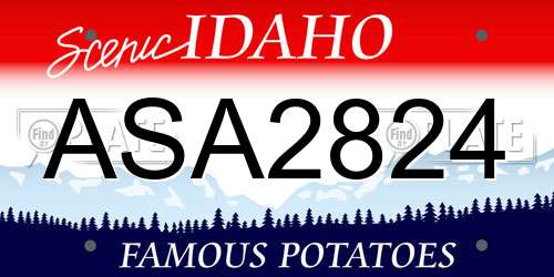 ASA2824 Idaho License Plate