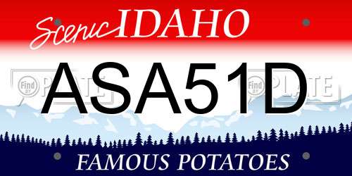 ASA51D Idaho License Plate