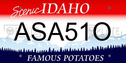 ASA51O Idaho License Plate